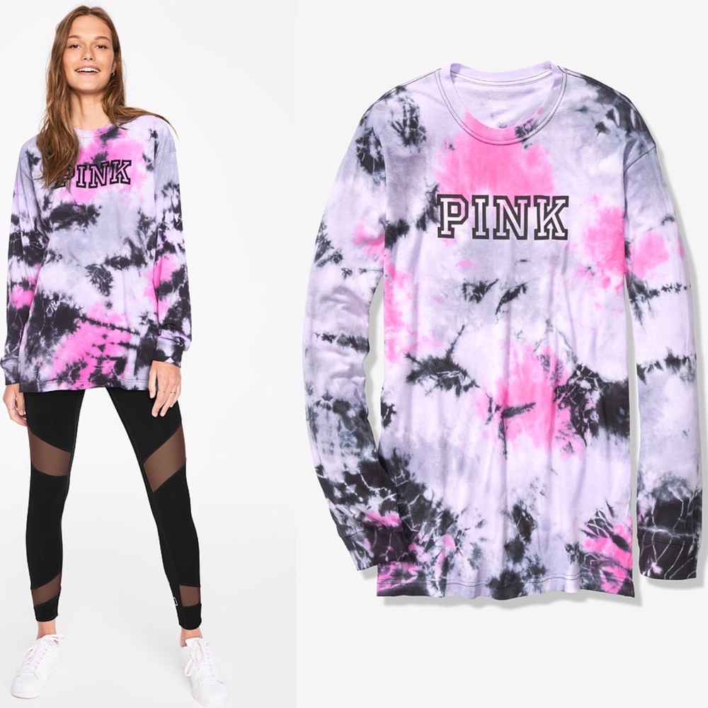 💗Campus Pink Long Sleeve Tee Shirt